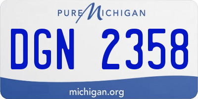 MI license plate DGN2358