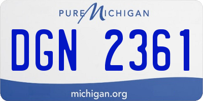 MI license plate DGN2361