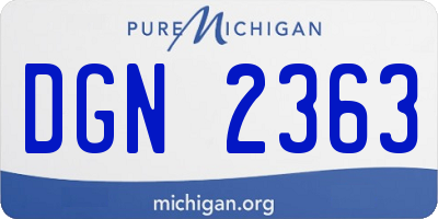 MI license plate DGN2363