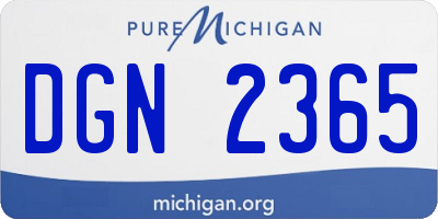 MI license plate DGN2365