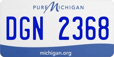 MI license plate DGN2368