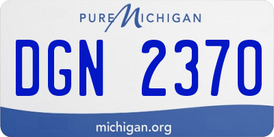 MI license plate DGN2370