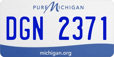 MI license plate DGN2371