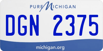 MI license plate DGN2375
