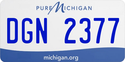 MI license plate DGN2377