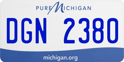 MI license plate DGN2380