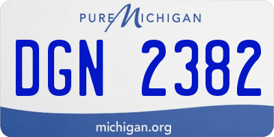MI license plate DGN2382