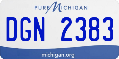 MI license plate DGN2383