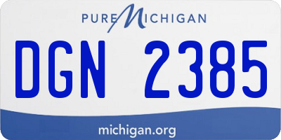 MI license plate DGN2385