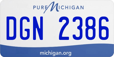 MI license plate DGN2386