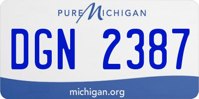 MI license plate DGN2387