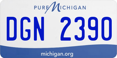 MI license plate DGN2390