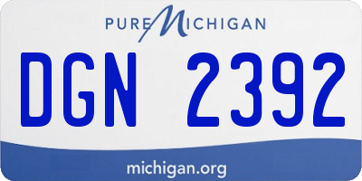MI license plate DGN2392