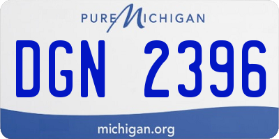 MI license plate DGN2396