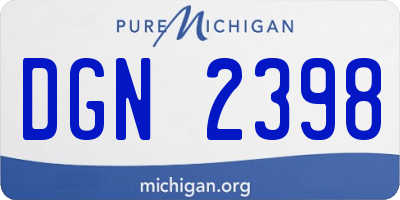 MI license plate DGN2398