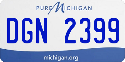 MI license plate DGN2399