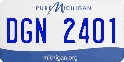 MI license plate DGN2401