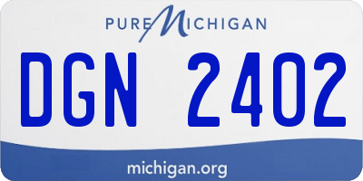 MI license plate DGN2402