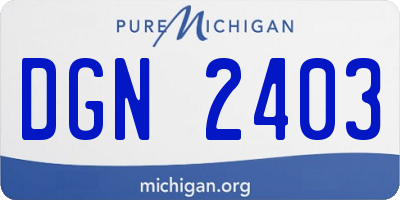 MI license plate DGN2403