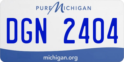 MI license plate DGN2404