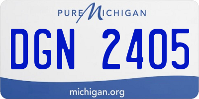 MI license plate DGN2405