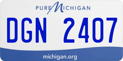 MI license plate DGN2407