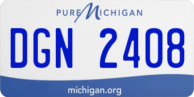 MI license plate DGN2408