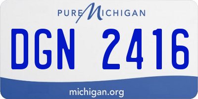 MI license plate DGN2416
