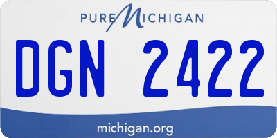 MI license plate DGN2422