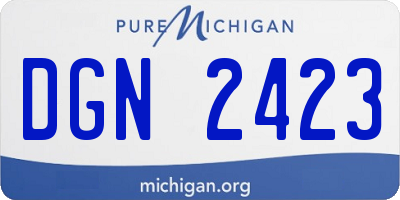 MI license plate DGN2423