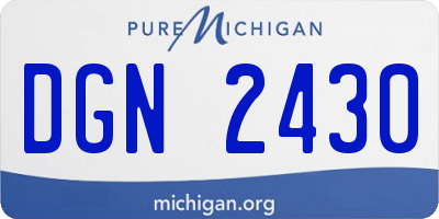 MI license plate DGN2430