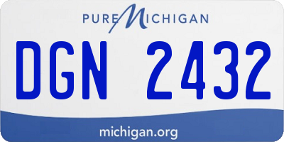 MI license plate DGN2432