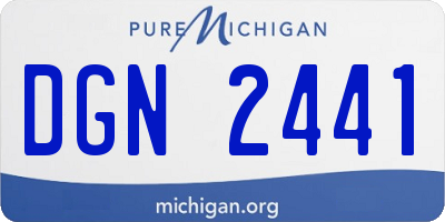 MI license plate DGN2441