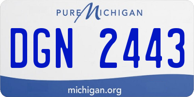 MI license plate DGN2443
