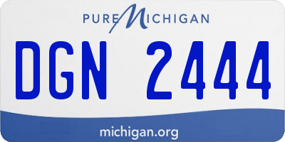 MI license plate DGN2444
