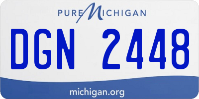 MI license plate DGN2448