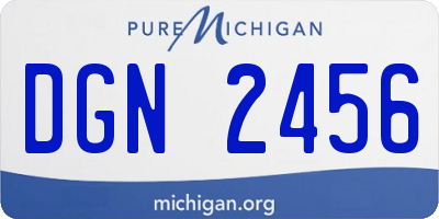 MI license plate DGN2456