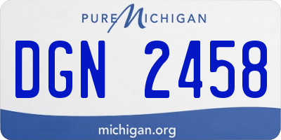 MI license plate DGN2458