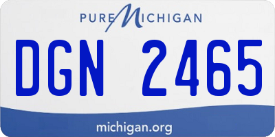 MI license plate DGN2465