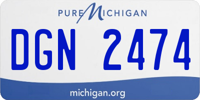 MI license plate DGN2474
