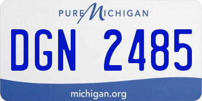 MI license plate DGN2485