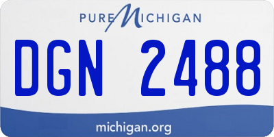 MI license plate DGN2488