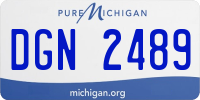 MI license plate DGN2489