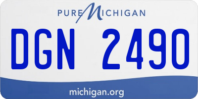 MI license plate DGN2490