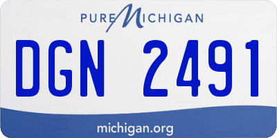 MI license plate DGN2491