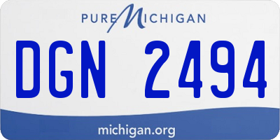 MI license plate DGN2494