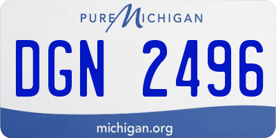 MI license plate DGN2496