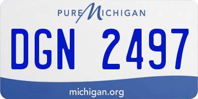MI license plate DGN2497