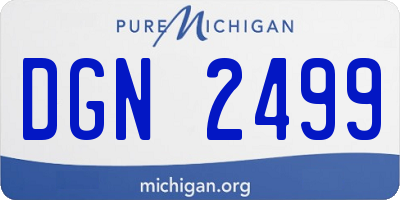 MI license plate DGN2499
