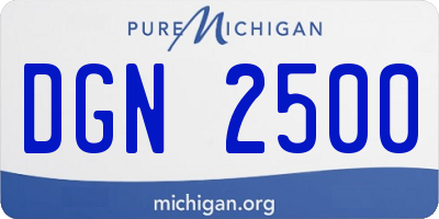 MI license plate DGN2500